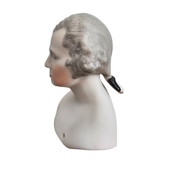 Vintage Hand Painted Bisque Doll Bust Head Man Founding Father Washington - Picture 2 of 5